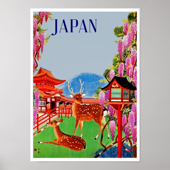 Poster Japão com veado (Frente)