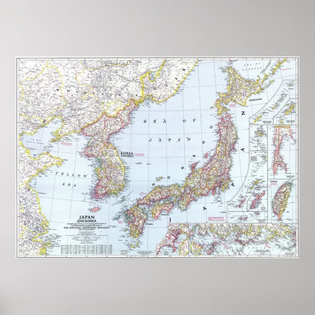 Poster "Japão/Coreia: 1945 - Mapa pormenorizado ... (Frente)