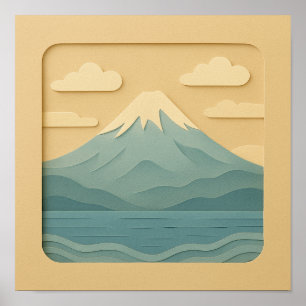 Poster JAPÃO   Monte Fuji   Corte de papel