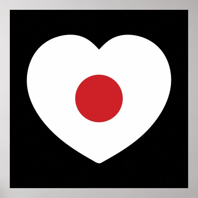 Poster Japão | Sinalizador Japonês Heart (Frente)