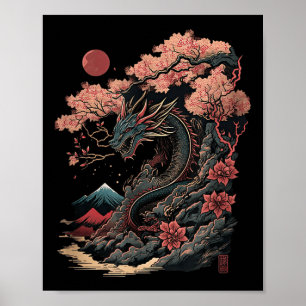Poster Japonês - Aestic Dragon Japonês Art Japan Tatto