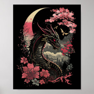 Poster Japonês - Aestic Dragon Japonês Art Japan Tatto