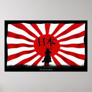 Poster JAPONÊS da arte da bandeira do guerreiro d