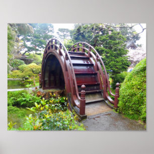 Poster japonês da ponte #3 do cilindro do jardim