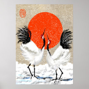 Poster japonês do guindaste