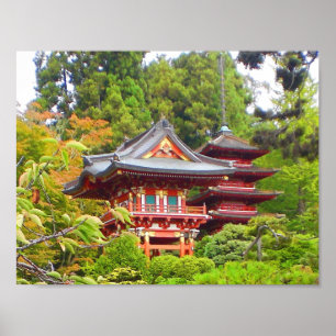 Poster japonês do jardim de chá #7 de San