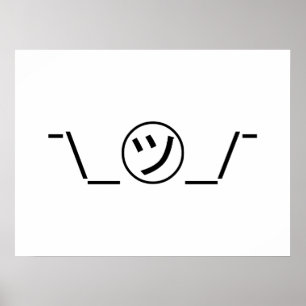 Poster Japonês Kaomoji do ¯ do Emoticon da encolho de