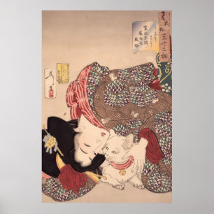 Poster Japonês (mulheres e arte de gatos - 1839-1892)