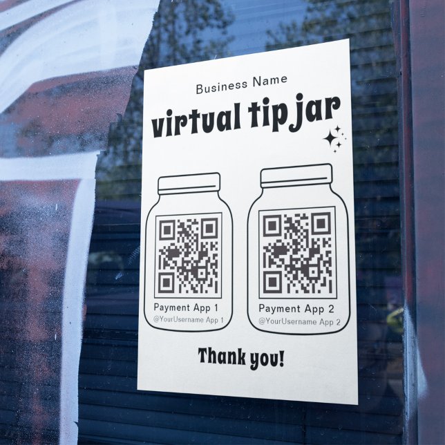 Poster Jar de Dica Virtual com 2 Código QR (Criador carregado)