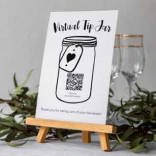 Poster Jar de Dica Virtual de Casamento com Código QR