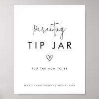 Jar de Parentalidade Mínima Preto e Branco