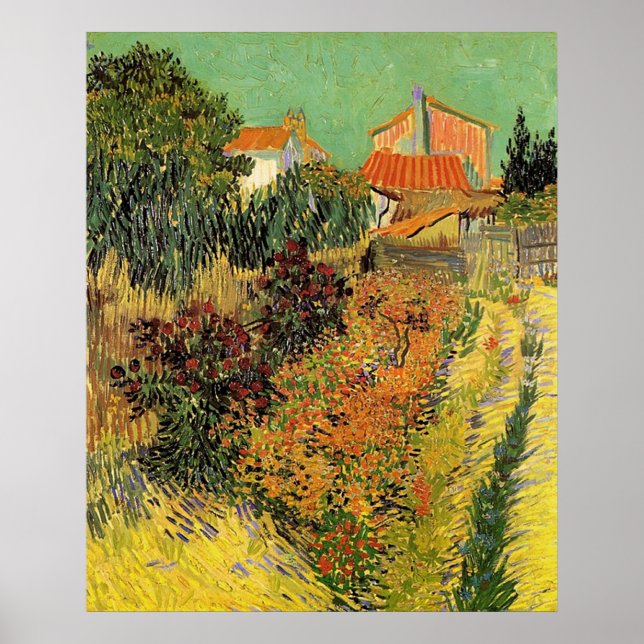 Pôster Jardim atrás de uma Casa. Vincent van Gogh. (Frente)