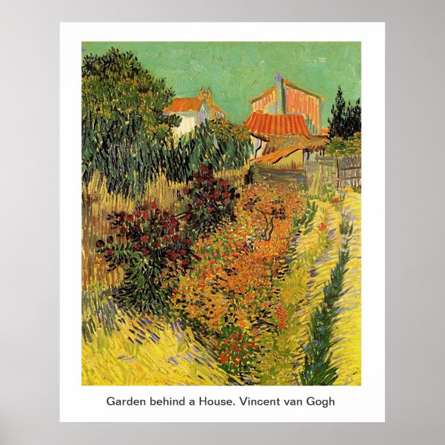 Poster Jardim atrás de uma Casa. Vincent van Gogh. (Frente)