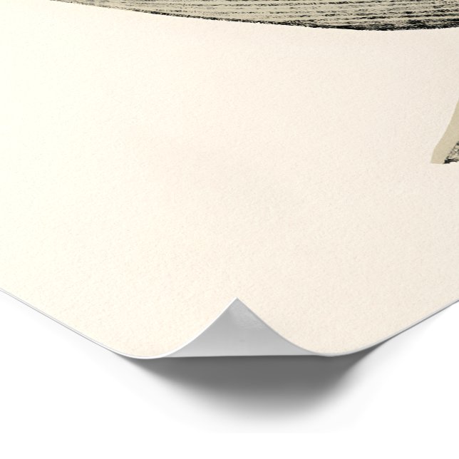 Poster Jardim Botânico de Boho - Ilustração Floral Neutra (Borda)