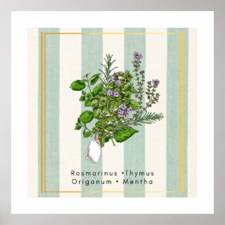 Poster Jardim Botânico de Ervas - Arte de Cozinha com Sál