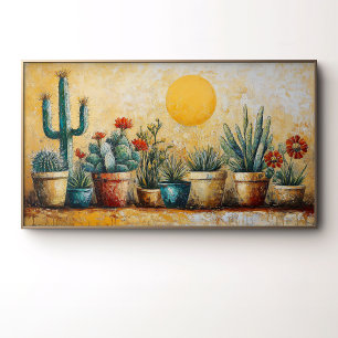 Poster Jardim Cactus Em Potes