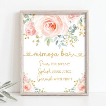 Jardim Chic Rosa Floral Vegetação Mimosa Bar