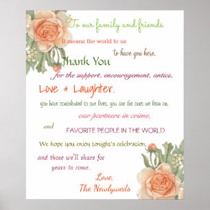 Poster Jardim Country, Placa de Agradecimento do Casament