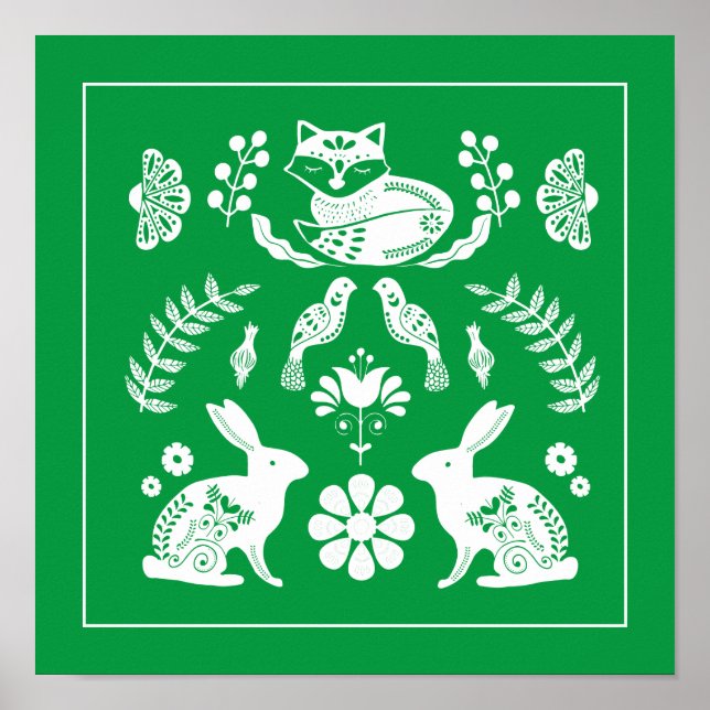 Poster Jardim da Flor de Coelhinhos da Escandinávia (Frente)