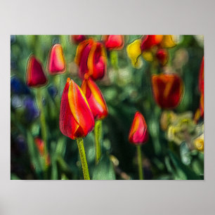 Poster Jardim da tulipa Textured