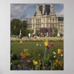 Pôster Jardim das Tulherias, Louvre, Paris, França