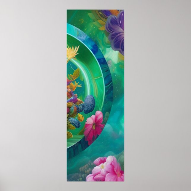 Poster Jardim de Abstrato Floral (Frente)