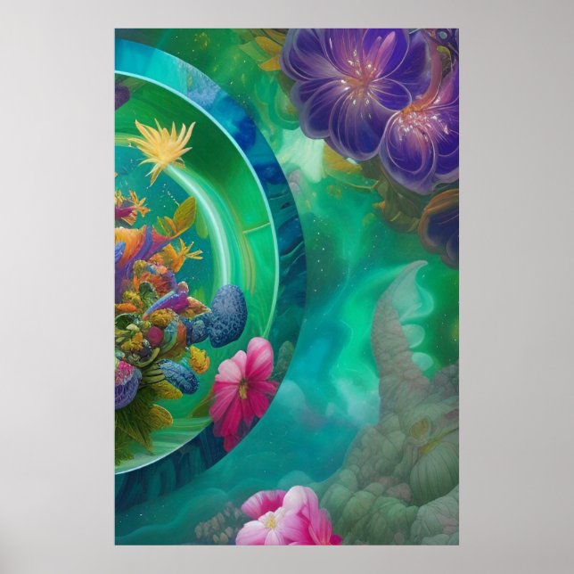 Poster Jardim de Abstrato Floral (Frente)