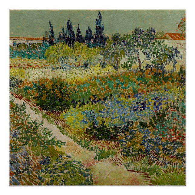 Pôster Jardim de Arles - Vincent Van Gogh (Frente)