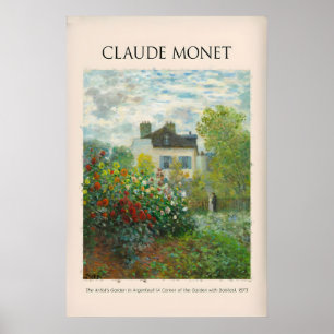 Poster Jardim de Artistas Monet Argenteuil Dahlias Floral