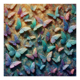 Pôster Jardim de Borboletas Iridescentes