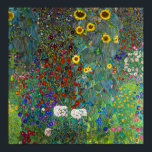 Poster Jardim de fazenda com girassóis | Gustav Klimt |<br><div class="desc">Jardim de fazendas com Sunflower é uma pintura de 1907 de Gustav Klimt.</div>