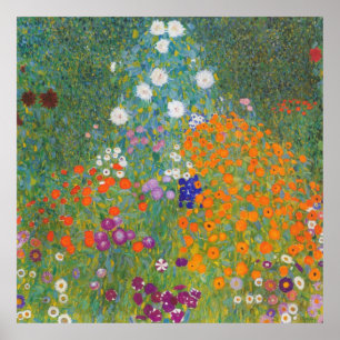 Poster Jardim de fazenda com girassóis - Gustav Klimt