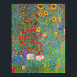 Poster Jardim de Fazenda de Gustav Klimt com girassóis<br><div class="desc">Jardim de Fazenda de Gustav Klimt com Poster de girassóis.</div>