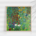 Poster Jardim de Fazenda Gustav Klimt com pintura de gira<br><div class="desc">Jardim de Fazenda Gustav Klimt com Sunflower Vintage Floral Art Nouveau</div>