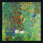 Poster Jardim de Fazenda Gustav Klimt com pintura de gira<br><div class="desc">Jardim de Fazenda Gustav Klimt com Sunflower Vintage Floral Art Nouveau</div>