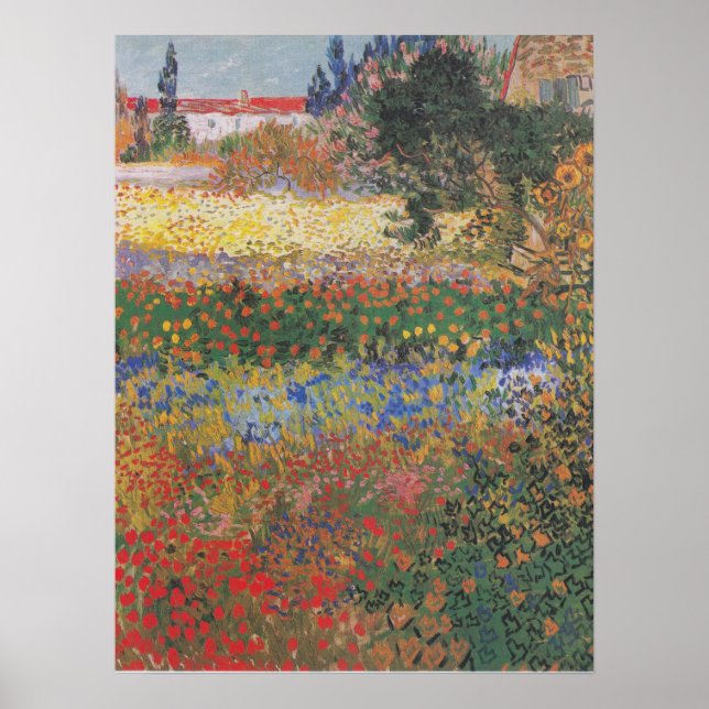 Poster Jardim de Flores - Vincent van Gogh (Frente)