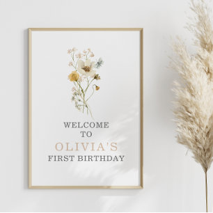 Poster Jardim de Floresta de Flores Selvagem no primeiro