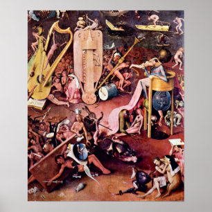 Pôster Jardim de Hieronymus Bosch-The do inferno, detalhe