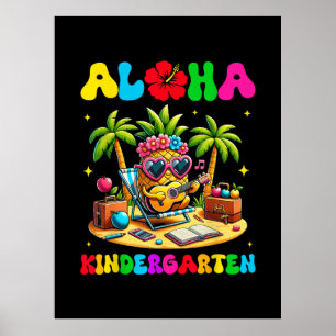 Poster Jardim de Infância Aloha Abacaxi Havaí Volta às Au