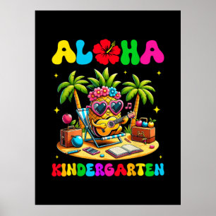 Poster Jardim de Infância Aloha Abacaxi Havaí Volta às Au