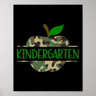 Poster Jardim de Infância Camouflage Apple Primeiro Dia d