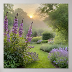 Poster Jardim de Lavanda ao Nascer do Sol – Terras Florai