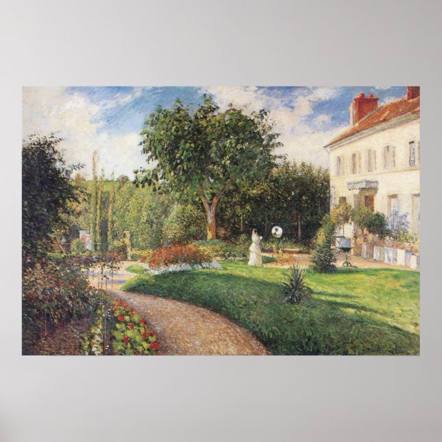 Poster Jardim de Les Mathurins em Pontoise por Pissarro (Frente)