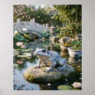 Poster Jardim de Lótus do Sapo de Porcelana