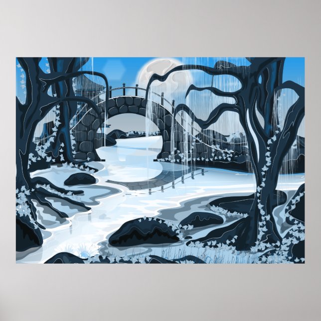 Pôster Jardim de Meditação Japonês (Frente)