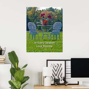 Poster Jardim de Mesa de Flores do Prado Romântico de Amo