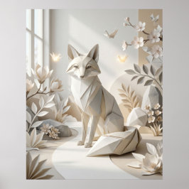Poster Jardim de Papel da Raposa Origami