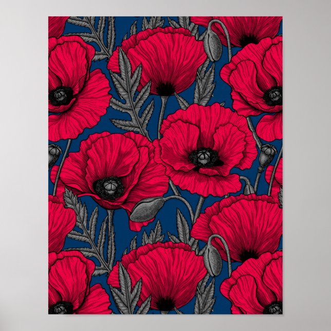 Poster Jardim de papoila noturno (Frente)