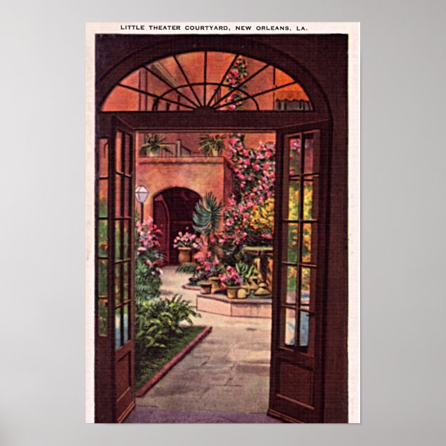 Poster Jardim de Pequeno Teatro de Nova Orleans Louisiana (Frente)