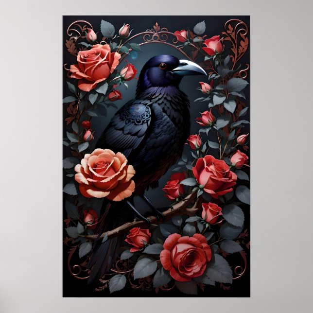 Poster Jardim de Rosa de Raven Negro Gordo (Frente)